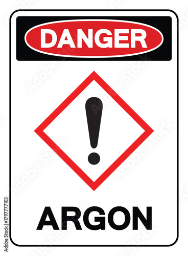 Danger Argon Symbol Sign ,Vector Illustration, Isolate On White Background Label.EPS10