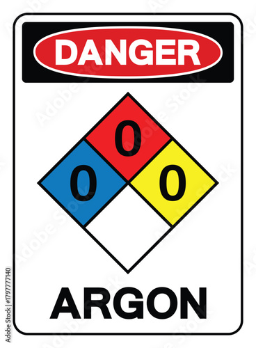 Danger Argon Symbol Sign ,Vector Illustration, Isolate On White Background Label.EPS10