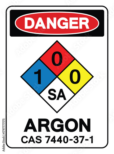 Danger Argon Symbol Sign ,Vector Illustration, Isolate On White Background Label.EPS10