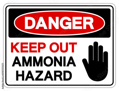 Danger Keeep Out Ammonia Hazard Symbol Sign, Vector Illustration, Isolate On White Background, Label.EPS10