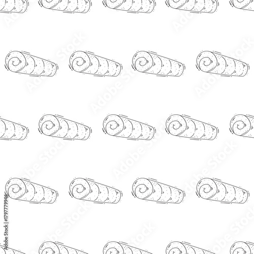 Hand Drawn Bread seamless pattern background