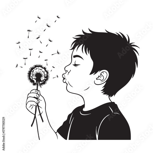 a_boy_blowing_a_dandel_on_a_dandel_dandel_dandel_dandel_dandel_dandel_traced
