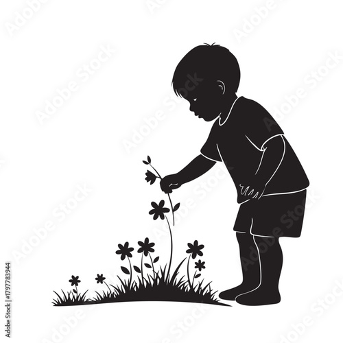 a_child_is_playing_with_flowers_1_traced
