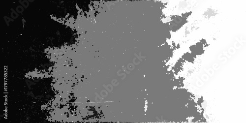 Abstract grayscale textured background with dark black and white areas and textured gray gradient