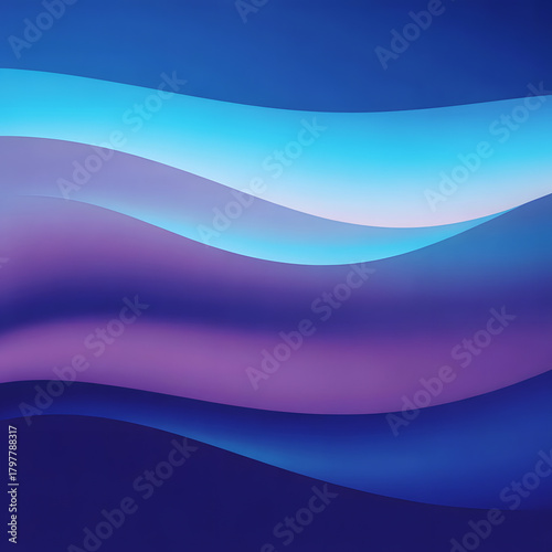Abstract Gradient Wave Background in Shades of Blue and Purple