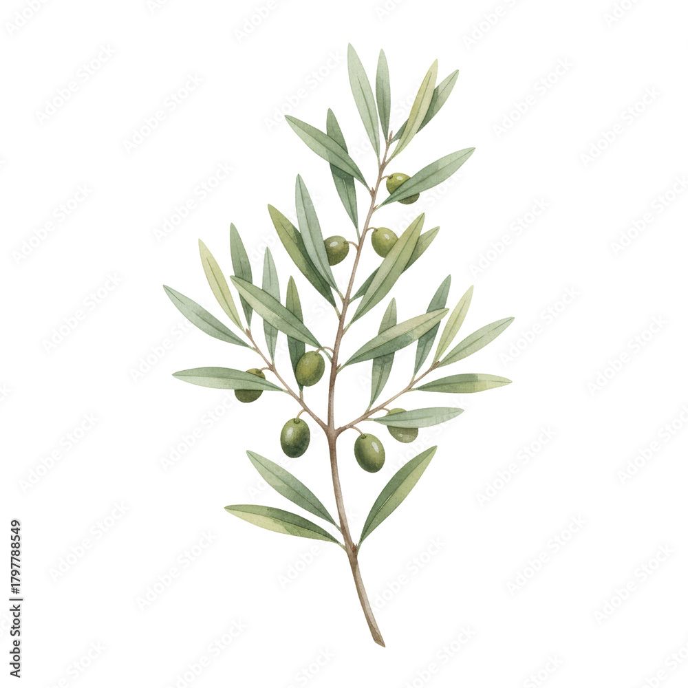 Fototapeta premium Olive Branch Elegance A Serene Botanical Display on an isolated Transparent Canvas Art