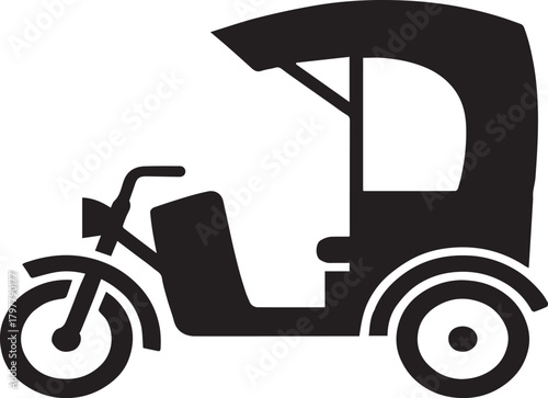 *Auto Rickshaw Vector Icons – Minimal Line Design