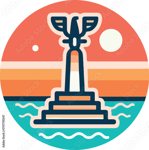 Egypt landmark logo vector white background .