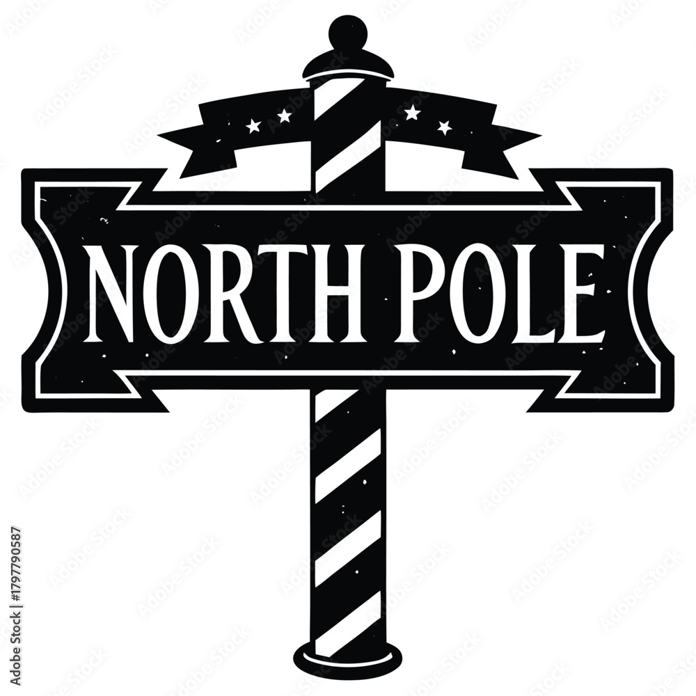 Obraz premium north pole sign on white background