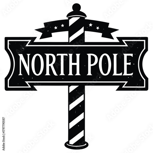 north pole sign on white background