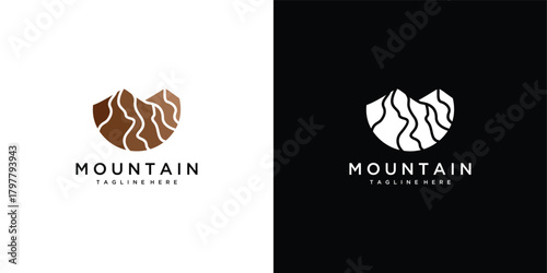 mountain logo vector icon illustration.	
