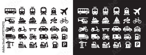 Large Set of Energy, Power, and Electricity Solid Glyph Icons