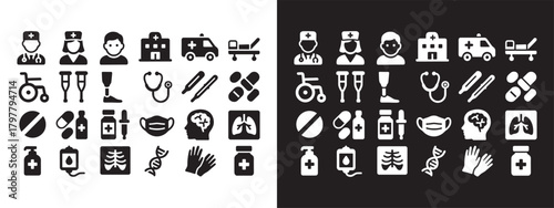 Large Set of Web Design, Coding, and Development Solid Glyph Icons