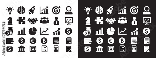 Large Set of Time, Clock, and Scheduling Solid Glyph Icons