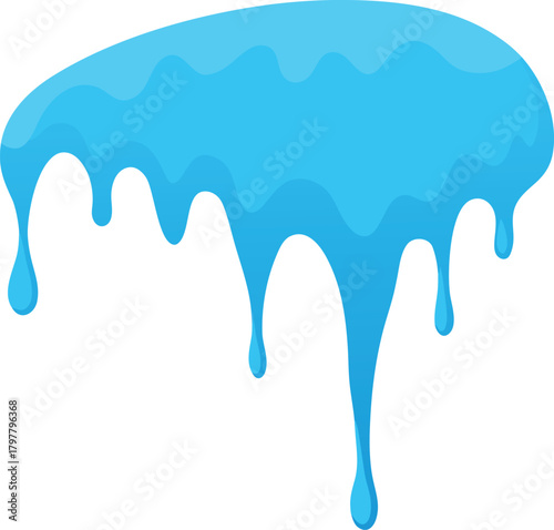 blue slime oozing and dripping down against a transparent background