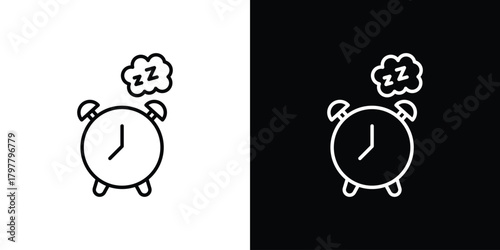 Valokuva Alarm snooze icon. Line with editable stroke.