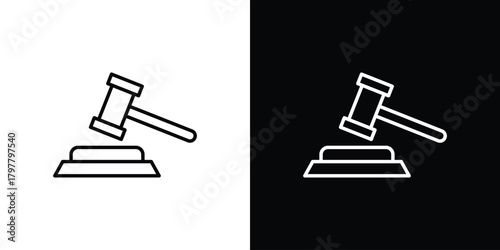 Tableau sur toile Auction icon. Line with editable stroke.