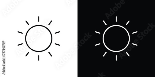 Fotografi Brightness icon. Line with editable stroke.