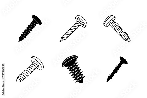 Screw Vector Icons for web and graphic design.