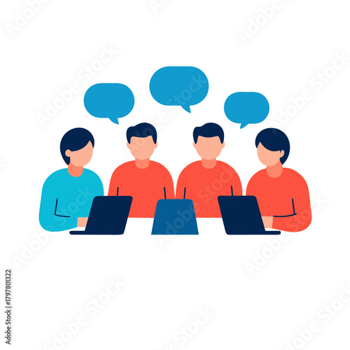 team of coworkers having brainstorming meeting  co for web and graphic design.