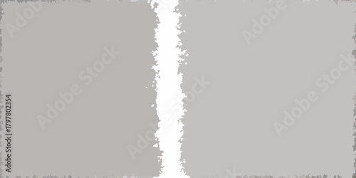 Abstract textured background with a rough white vertical stripe dividing two grey areas