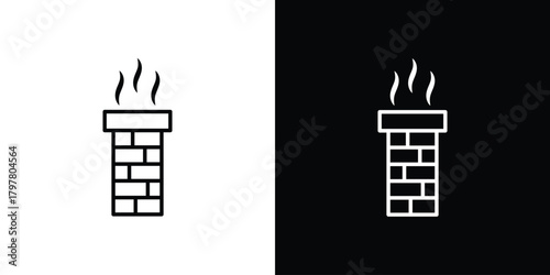 Tableau sur toile Chimney icon. Line with editable stroke.