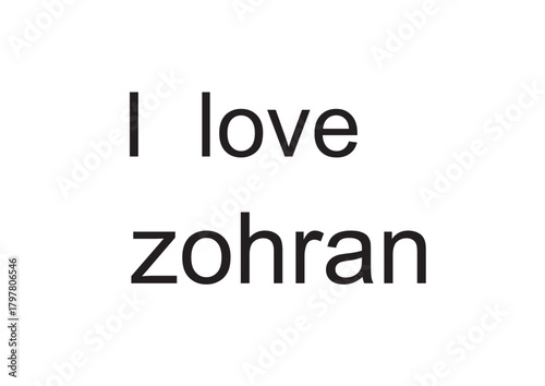 Affection in Monochrome: A Minimalist Text Design Declaring ‘I Love Zohran’—A Stylized Tribute to Emotion, Simplicity, and the Quiet Power of Words in Personal and Conceptual Realms