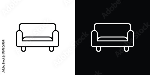 Bild auf Leinwand Couch icon. Line with editable stroke.