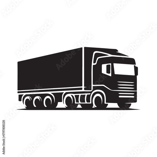 truck vector outline silhouette logo design illustration. abstract truck icon concept collection