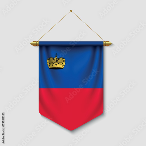 Hanging Liechtenstein Flag Pennant 