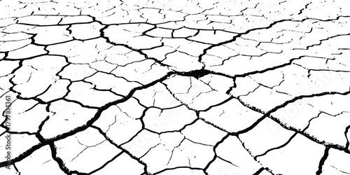 Dry cracked earth texture with intricate pattern; drought and distress concept