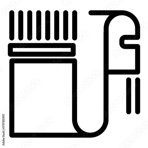 A simple line drawing of a folded towel, symbolizing cleanliness and hygiene, commonly used in modern bathroom and home décor designs.