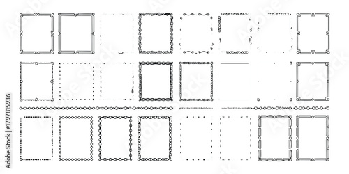 Collection of diverse ornamental rectangular frames and decorative borders