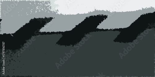 Abstract monochrome background with textured layers and rough edges in shades of gray and black
