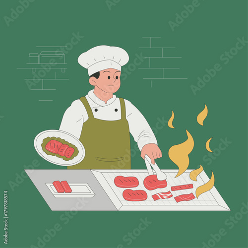 chef holding a plate with pizza
