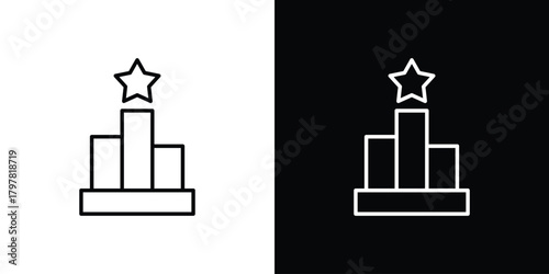 Photos Leaderboard icon. Line with editable stroke.