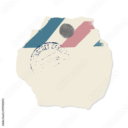 丸く破いた紙と押しピン ベクター 装飾あしらい 素材