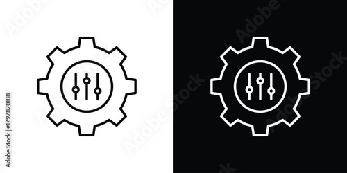 Mass customization icon. Line with editable stroke.