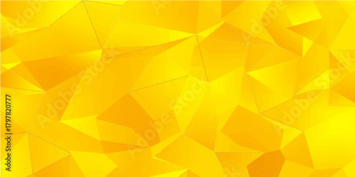 Abstract yellow-orange geometric pattern background with mosaic triangle shapes