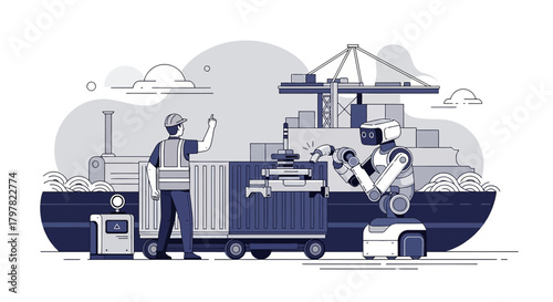 Automation in Logistics: A Collaborative Effort between Humans and Robots at a Cargo Port facility