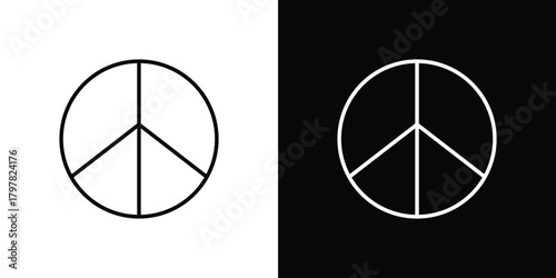 Canvas Print Peace icon. Line with editable stroke.