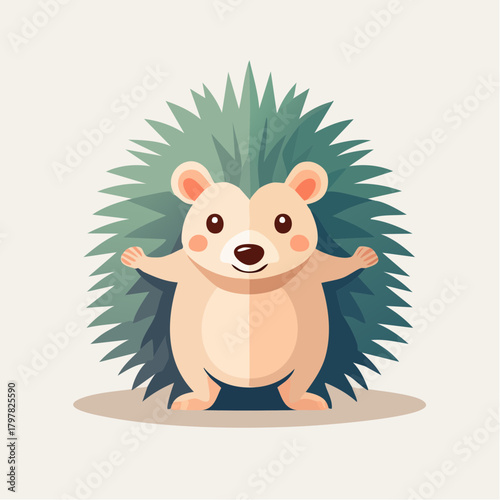 Adorable hedgehog with spiky back