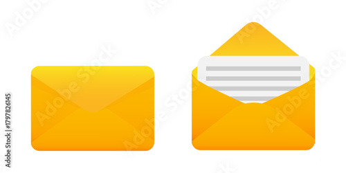 Envelope mail icon. Open letter symbol. Correspondence shape vector. Message send graphic.