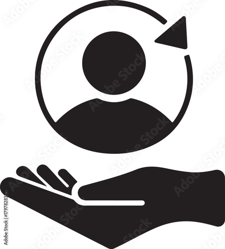 Customer retention vector icon logo or illustration