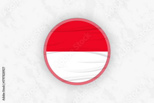 Monaco Flag Circular Sticker Design, National Pride Decal.