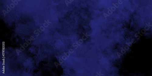 Blue smoke texture on black. Pattern generated texture, paint ornament, fragile, fractal, material, abstract splash render background .
