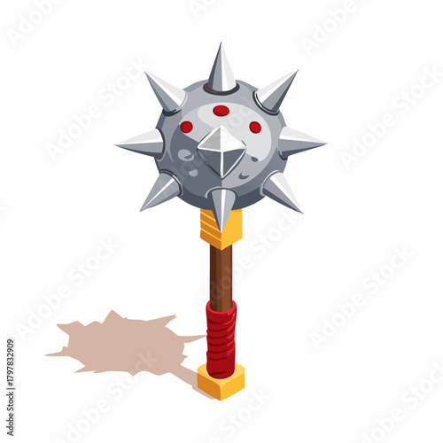 Fantasy mace weapon with spikes