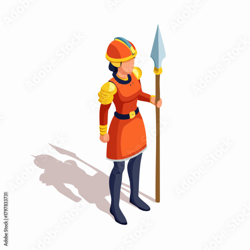 Fantasy warrior woman with spear