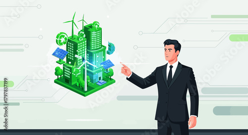 Manager presents environmentally friendly city model promoting sustainable energy solutions