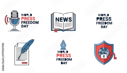 World press freedom day symbols celebrating journalism and information